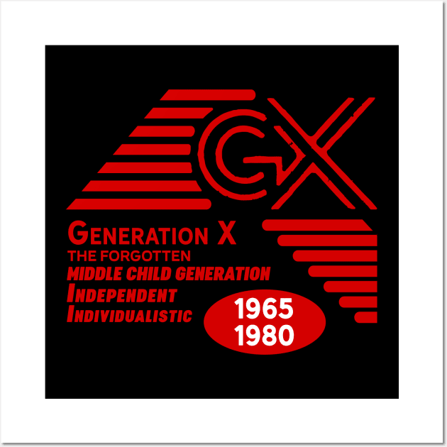 Generation X middle child generation 1965 1980 Wall Art by Nostalgia Avenue